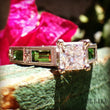 Load image into Gallery viewer, Kirk Kara White Gold &quot;Charlotte&quot; Green Tsavorite Diamond Engagement Ring Front View 
