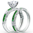 Load image into Gallery viewer, Kirk Kara &quot;Charlotte&quot; Green Tsavorite &amp; Diamond Wedding Band
