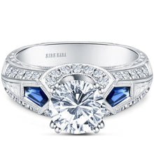 Load image into Gallery viewer, Kirk Kara &quot;Charlotte&quot; Kite Cut Blue Sapphire Diamond Engagement Ring
