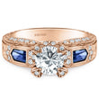 Load image into Gallery viewer, Kirk Kara &quot;Charlotte&quot; Kite Cut Wide Blue Sapphire Diamond Engagement Ring
