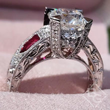 Load image into Gallery viewer, Kirk Kara &quot;Charlotte&quot; Large Center Ruby &amp; Diamond Engagement Ring
