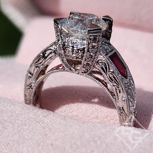Kirk Kara "Charlotte" Large Center Ruby & Diamond Engagement Ring