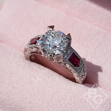 Load image into Gallery viewer, Kirk Kara &quot;Charlotte&quot; Large Center Ruby &amp; Diamond Engagement Ring
