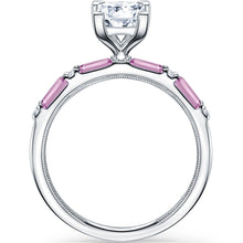 Load image into Gallery viewer, Kirk Kara &quot;Charlotte&quot; Pink Sapphire Baguette Cut Engagement Ring
