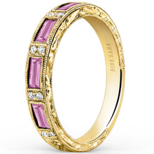Load image into Gallery viewer, Kirk Kara &quot;Charlotte&quot; Pink Sapphire Diamond Wedding Band
