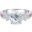 Load image into Gallery viewer, Kirk Kara &quot;Charlotte&quot; Pink Sapphire Three Stone Diamond Engagement Ring
