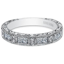 Load image into Gallery viewer, Kirk Kara White Gold &quot;Charlotte&quot; Princess Cut Diamond Wedding Band Front View
