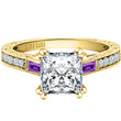 Load image into Gallery viewer, Kirk Kara &quot;Charlotte&quot; Purple Amethyst Baguette Cut Side Engagement Ring
