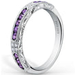 Load image into Gallery viewer, Kirk Kara White Gold &quot;Charlotte&quot; Purple Amethyst Diamond Wedding Band Angled Side View
