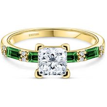 Load image into Gallery viewer, Kirk Kara &quot;Charlotte&quot; Thin Green Tsavorite &amp; Diamond Engagement Ring
