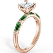 Load image into Gallery viewer, Kirk Kara &quot;Charlotte&quot; Thin Green Tsavorite &amp; Diamond Engagement Ring
