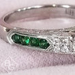 Load image into Gallery viewer, Kirk Kara &quot;Charlotte&quot; Three Stone Green Tsavorite Diamond Engagement Ring
