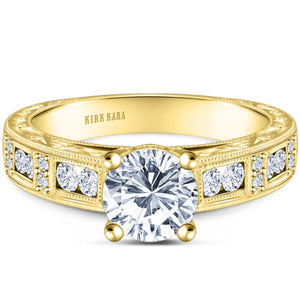 Kirk Kara "Charlotte" Vintage Style Channel Set Diamond Engagement Ring