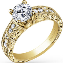 Load image into Gallery viewer, Kirk Kara &quot;Charlotte&quot; Vintage Style Channel Set Diamond Engagement Ring
