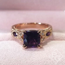 Load image into Gallery viewer, Kirk Kara &quot;Dahlia&quot; Cushion Cut Purple Amethyst Engagement Ring

