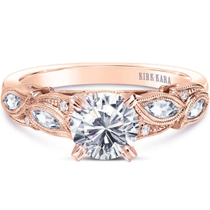 Kirk Kara "Dahlia" Diamond Marquise Cut Leaf Engagement Ring