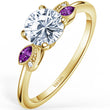 Load image into Gallery viewer, Kirk Kara &quot;Dahlia&quot; Floral Boho Amethyst &amp; Diamond Engagement Ring
