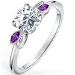 Load image into Gallery viewer, Kirk Kara &quot;Dahlia&quot; Floral Boho Amethyst &amp; Diamond Engagement Ring
