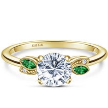 Load image into Gallery viewer, Kirk Kara &quot;Dahlia&quot; Floral Boho Green Tsavorite &amp; Diamond Engagement Ring
