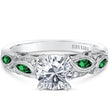 Load image into Gallery viewer, Kirk Kara &quot;Dahlia&quot; Green Tsavorite Garnet Leaf Diamond Engagement Ring
