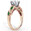 Load image into Gallery viewer, Kirk Kara Rose Gold &quot;Dahlia&quot; Green Tsavorite Garnet Leaf Diamond Engagement Ring Angled Side View
