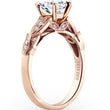 Load image into Gallery viewer, Kirk Kara Rose Gold &quot;Dahlia&quot; Leaf Diamond Engagement Ring Angled Side View
