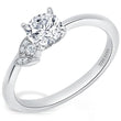 Load image into Gallery viewer, Kirk Kara White Gold &quot;Dahlia&quot; Petite Leaf Diamond Engagement Ring  Angled Side View

