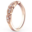 Load image into Gallery viewer, Kirk Kara Rose Gold &quot;Dahlia&quot; Leaf Diamond Wedding Band Angled Side View
