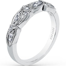 Load image into Gallery viewer, Kirk Kara White Gold &quot;Dahlia&quot; Leaf Diamond Wedding Band Angled Side View
