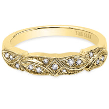 Load image into Gallery viewer, Kirk Kara Yellow Gold &quot;Dahlia&quot; Leaf Diamond Wedding Band Front View
