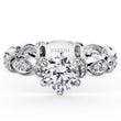Load image into Gallery viewer, Kirk Kara White Gold &quot;Dahlia&quot; Leaf Inspired Diamond Engagement Ring Front View
