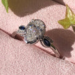 Load image into Gallery viewer, Kirk Kara &quot;Dahlia&quot; Leaf Pear Cut Blue Sapphire &amp; Diamond Engagement Ring
