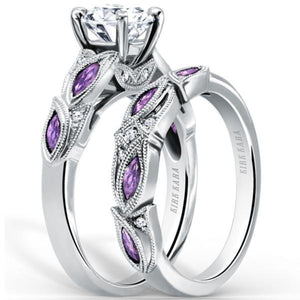 Kirk Kara Dahlia Marquise Cut Amethyst Diamond Engagement Ring