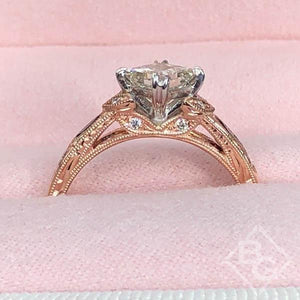 Kirk Kara "Dahlia" Marquise Cut Blue Sapphire Diamond Engagement Ring