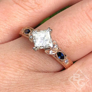 Kirk Kara "Dahlia" Marquise Cut Blue Sapphire Diamond Engagement Ring