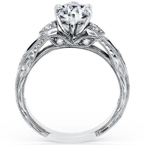 Kirk Kara "Dahlia" Marquise Cut Blue Sapphire Engagement Ring