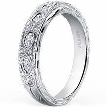 Load image into Gallery viewer, Kirk Kara White Gold &quot;Dahlia&quot; Marquise Cut Diamond Wedding Band Angled Side View
