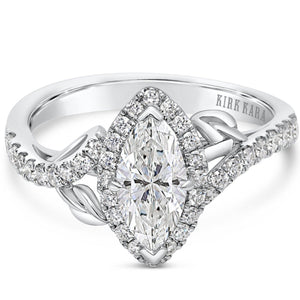 Kirk Kara "Dahlia" Marquise Cut Halo Diamond Engagement Ring
