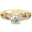 Load image into Gallery viewer, Kirk Kara &quot;Dahlia&quot; Marquise Cut Leaf Amethyst Diamond Engagement Ring
