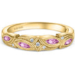 Load image into Gallery viewer, Kirk Kara &quot;Dahlia&quot; Marquise Cut Pink Sapphire Diamond Wedding Band
