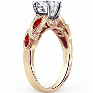 Kirk Kara Dahlia Marquise Cut Red Ruby Diamond Engagement Ring