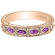 Load image into Gallery viewer, Kirk Kara Rose Gold &quot;Dahlia&quot; Marquise-Cut Vintage Amethyst Diamond Wedding Band Front View
