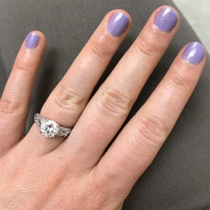 Kirk Kara "Dahlia" Marquise Shaped Aquamarine Engagement Ring
