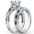 Load image into Gallery viewer, Kirk Kara Dahlia Marquise Shaped Blue Sapphire Diamond Engagement Ring
