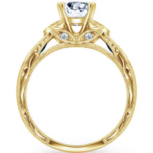 Load image into Gallery viewer, Kirk Kara Yellow Gold &quot;Dahlia&quot; Marquise Side Stone Diamond Engagement Ring Side View
