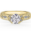 Load image into Gallery viewer, Kirk Kara Yellow Gold &quot;Dahlia&quot; Marquise Side Stone Diamond Engagement  Front View
