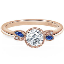 Load image into Gallery viewer, Kirk Kara &quot;Dahlia&quot; Nature-Inspired Blue Sapphire Engagement Ring
