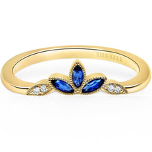Load image into Gallery viewer, Kirk Kara &quot;Dahlia&quot; Nature-Inspired Blue Sapphire Wedding Band
