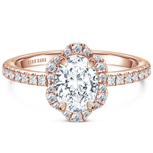 Kirk Kara "Dahlia" Oval Halo Diamond Engagement Ring