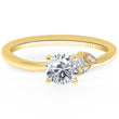 Load image into Gallery viewer, Kirk Kara Yellow Gold &quot;Dahlia&quot; Petite Leaf Diamond Engagement Ring Front View
